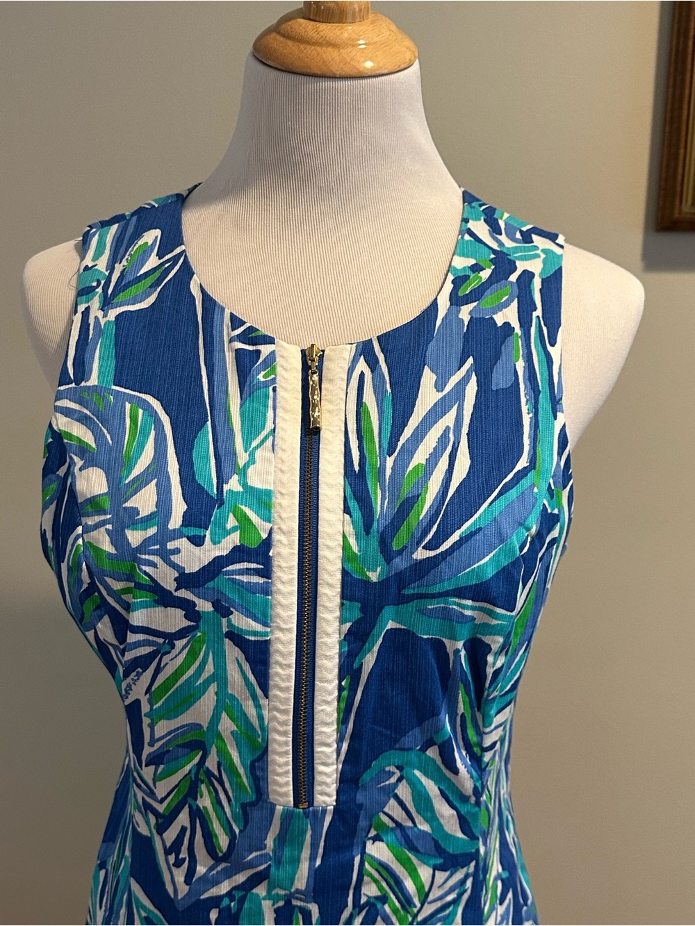 Lilly Pulitzer Penelope Shift Dress Blue Crush Bamboom Size 12 EUC - Picture 2 of 5